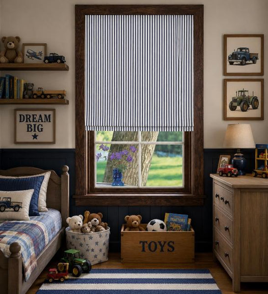 Roman Shade #120  (Farmhouse Stripes)