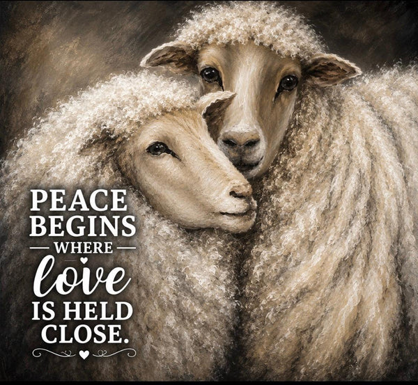 Canvas Print 11" X 14" - Two Peaceful Sheep  (Healing Art)