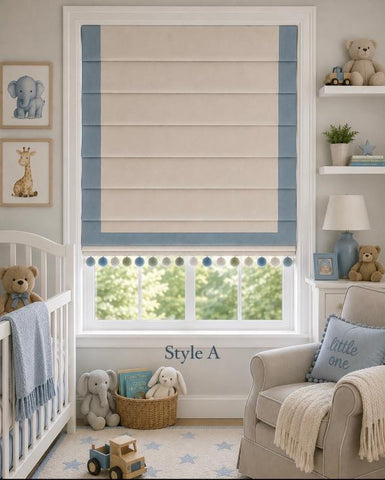 Roman Shade  #400  (Ribbon on 3 Sides with Trim)