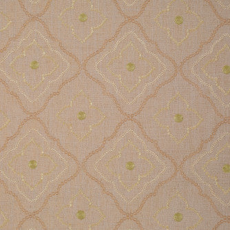 #40 INFO Neutral Linen Embroidered Roman Shade