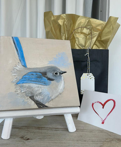 SOLD B5  Blue & Grey Bird