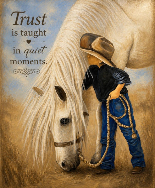 Canvas Print 11" X 14" - Boy With His Horse- (Healing Art)