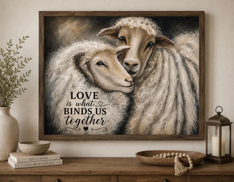 Framed Print 11" X 14" - Loving Sheep (Healing Art)