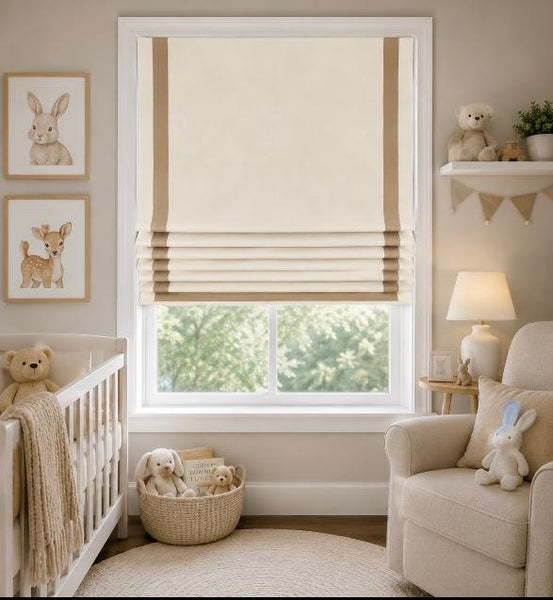 Roman Shade with Ribbon #SF101 SOFT FOLDS