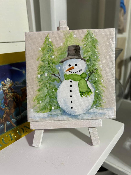 #Art1076 Snowman with Green Scarf