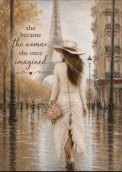 Canvas Print 11" X 14" - Walking in Paris - (Healing Art)
