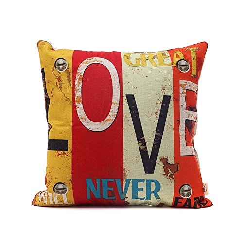 HOSL PCom03 LOVE Series Decorative Cushion Cover Square Throw Pillow Case Set of 6 - LOVE and HOPE