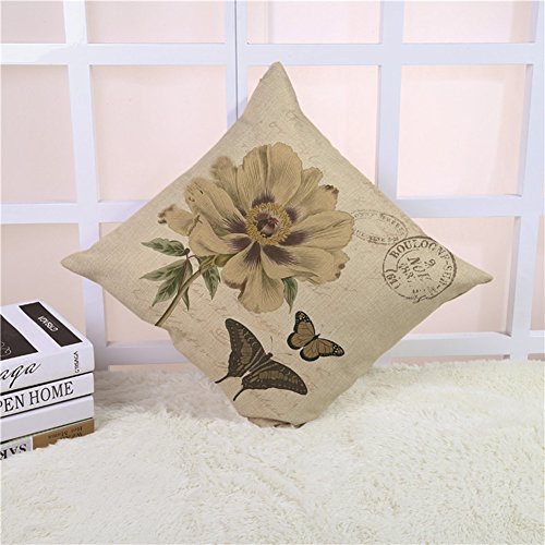 Throw Pillow Covers Cotton Linen Sofa Cushions Case Standard 18 x 18 for Couch Set of 4