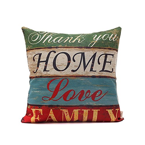 HOSL PCom03 LOVE Series Decorative Cushion Cover Square Throw Pillow Case Set of 6 - LOVE and HOPE