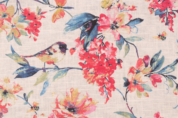 Roman Shade #118 (Birds with Burlap Ribbon)