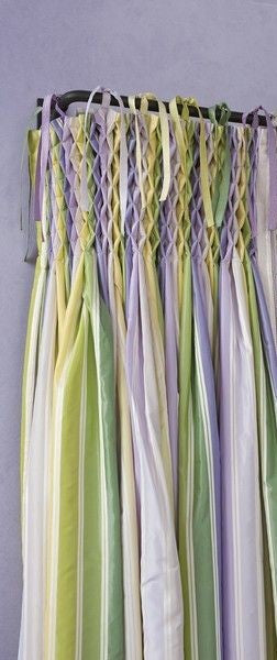 #700 Smocked Striped Curtains, Tied To Your Rod    YOU PAY 1/2 Down