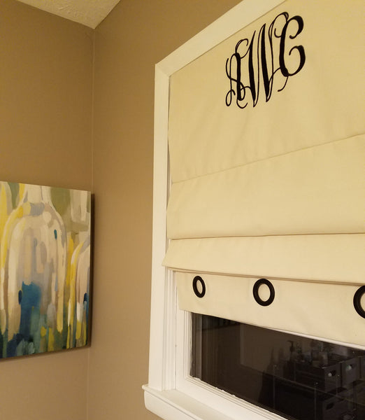 $228.00 Roman Shade with Decorative Grommets & Monogrammed #2P111