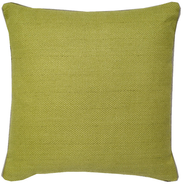 #C896 Chartreuse Green Basket Weave PILLOW 22 x 22