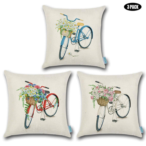 TP34 Vintage Bicycles Throw Pillows Group
