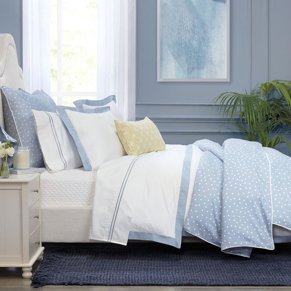 #FB1a French Blue Linden Borders DUVET Cover Only