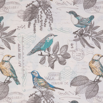 Roman Shade #118 (Birds with Burlap Ribbon)