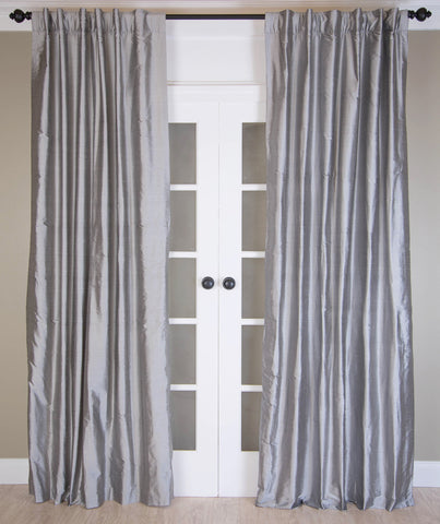 #10P3 Silver Grey SILK Curtain