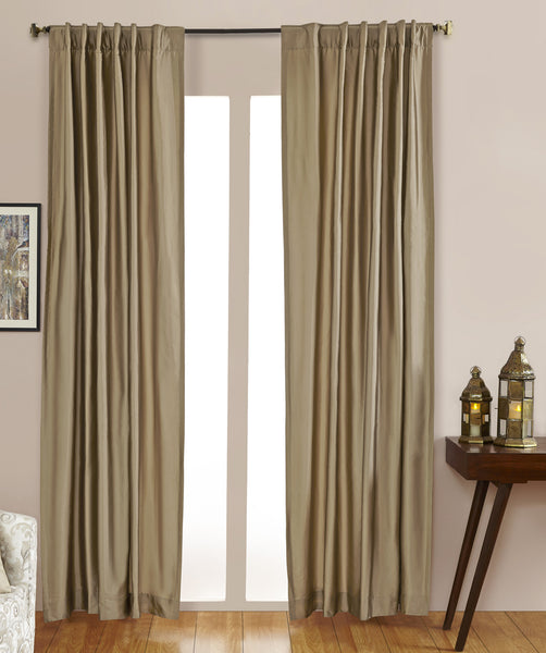 #9P550 Taupe/Gold Faux Silk Curtain (Use Discount Code)