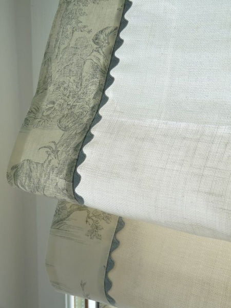 Etsy Info #088 Roman Shade with Toile Accent and Rickrack