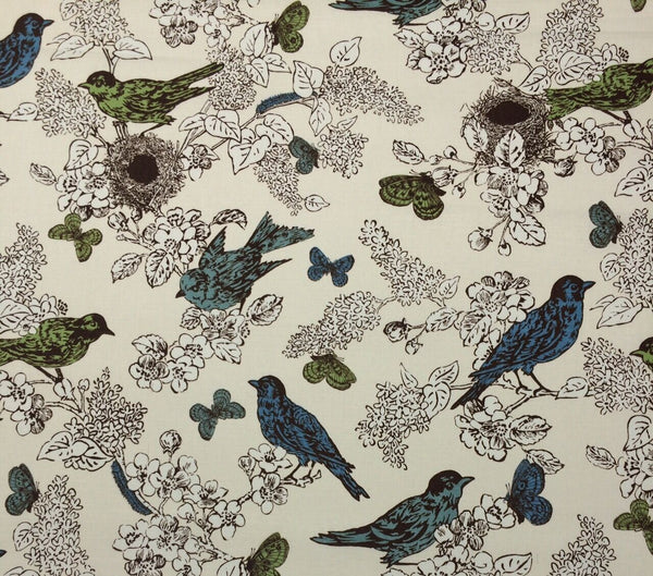 Roman Shade #118 (Birds with Burlap Ribbon)