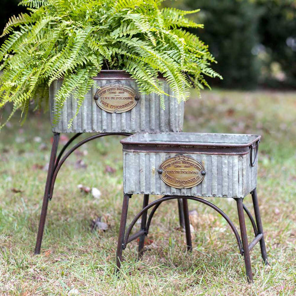 Set of Two Poland Tubs with Stands (2)