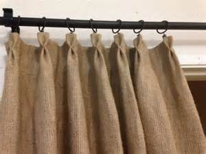 Burlap Curtain with Pleated Tops or Tabs UNLINED