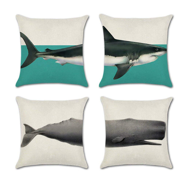 TP48 Whale Throw Pillows Group