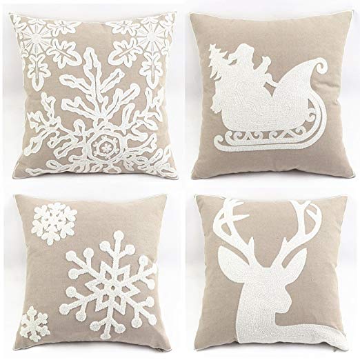TP126 Grey Christmas Throw Pillows Group